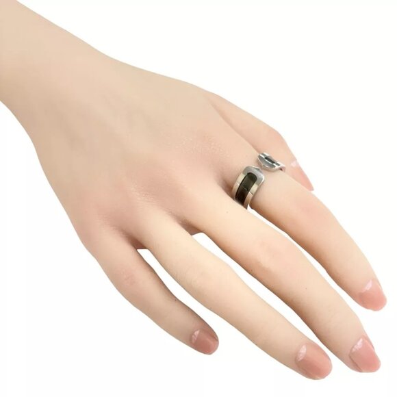 CARTIER Ring US 8 5/8 EU58 K18 2C Black lacquer 2003 limited edition used - Picture 7 of 8